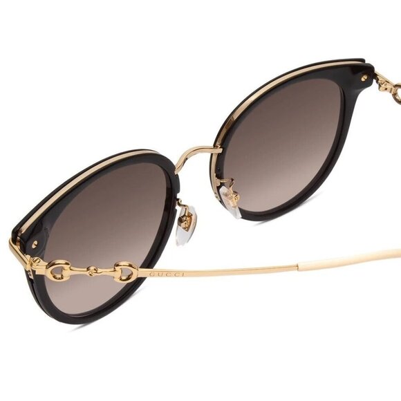 NWT Gucci GG1015SK-004 Black Gold Cat Eye 56mm Sunglasses main image 5